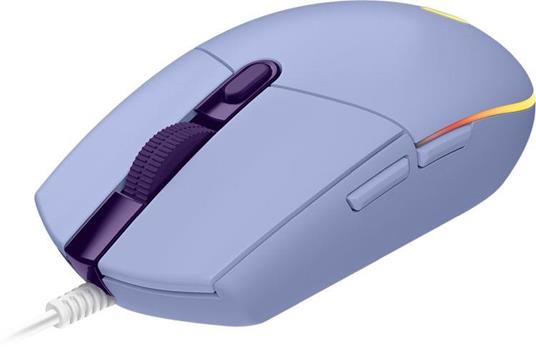 Mouse Gaming Logitech G G203 LIGHTSYNC - Illuminazione RGB,  Personalizzabile, 6 Pulsanti Programmabili, Sensore per Gaming, 8.000 DPI,  Peso Ridotto - Lilla - AK Informatica
